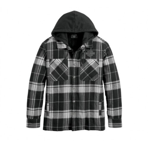 Men's Up North Sherpa Flannel - Black Plaid