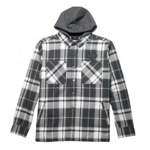 Men's Up North Sherpa Flannel - Grey Plaid