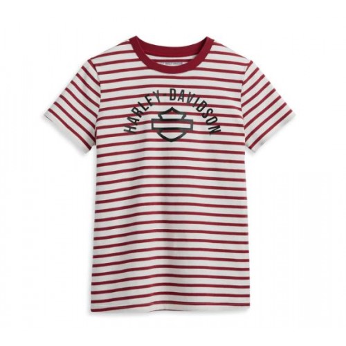 TEE-KNIT,RED STRIPE