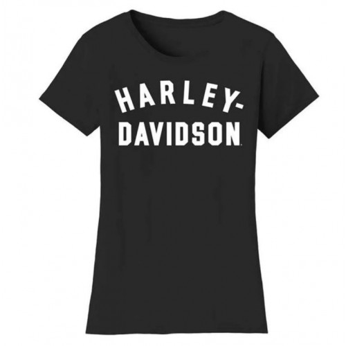 HARLEY-DAVIDSON® WOMEN'S FOREVER RACER FONT SHORT SLEEVE TEE - BLACK