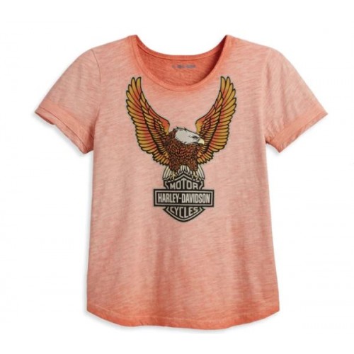HarleyDavidson Women's Hometown Scoop Neck TShirt, Vintage Orange, 2X