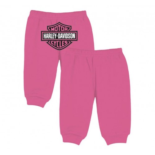 HARLEY-DAVIDSON® GIRLS' PINK KNIT FLEECE PANTS | BAR & SHIELD LOGO
