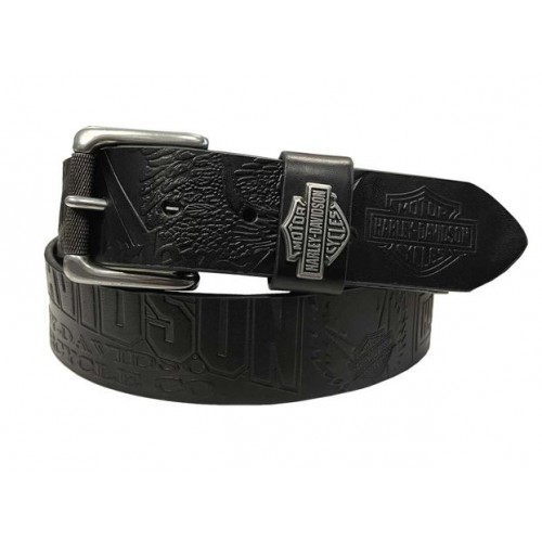 Harley-Davidson® Men's Scorching Genuine Black Leather Belt 