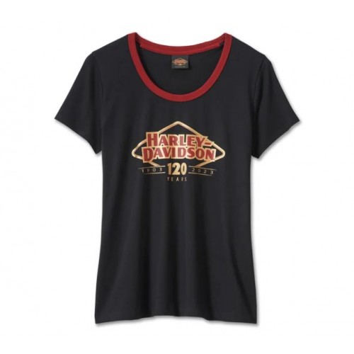 Women's 120th Anniversary Speedbird Diamond Scoopneck Tee - Black Beauty