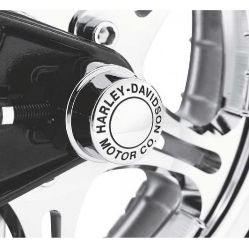 Harley-Davidson® Motor Co. Rear Axle Nut Covers - Chrome Finish 